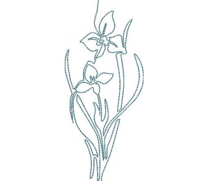 Stickdatei - Garden Flowers Lineart 3 Iris